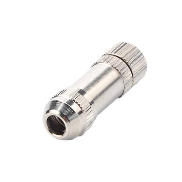 Conector circular à prova d'água M8 Conector feminino blindado de metal montado, à prova d'água IP67