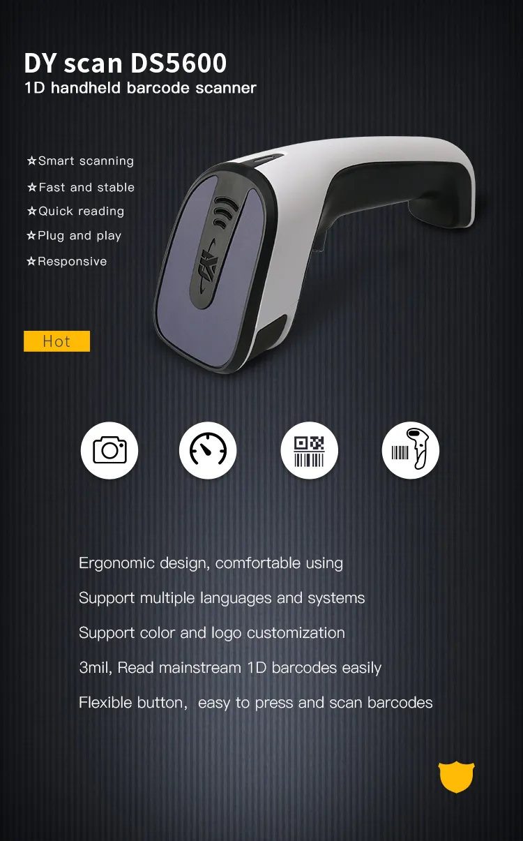 DS5600 1D Barcode Scanner with 300 Scans/sec Speed and USB Interface