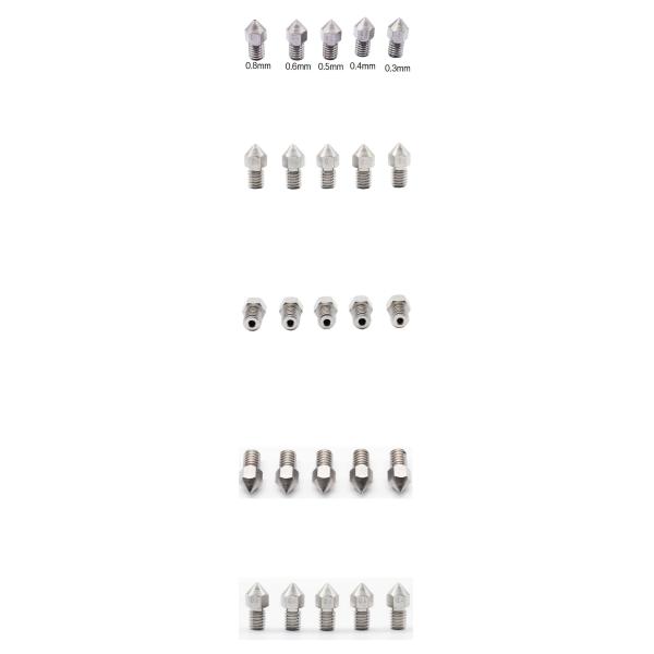 Screw Diameter 6mm 7*15.5mm 3D Printer Nozzle Stainless Steel