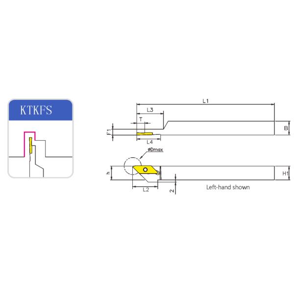 KTKFR/L KTKFS продевая нитку держатель инструмента CNC для калибровать и отрезок с вставок