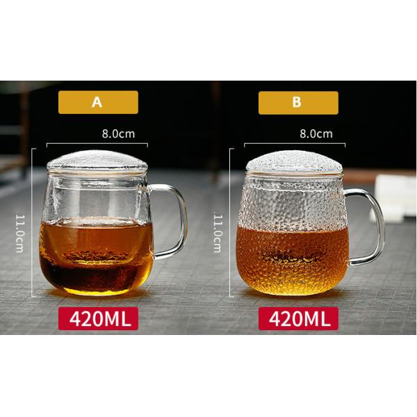 Подгонянный материал боросиликатного стекла стеклянной чашки Инфузер чая одиночный служа