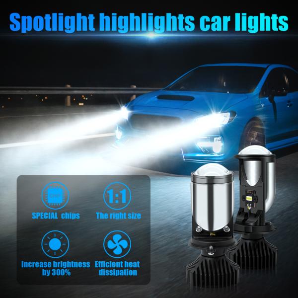 Aluminum Y6 Mini H4 Super White Projector Lens LED Car Head Light Bulb