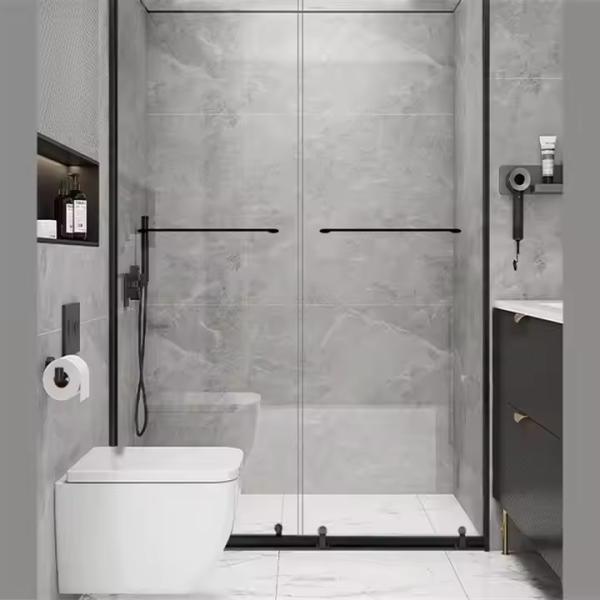 Frameless Design Easy Installation 8mm Double Glass Sliding Shower Door