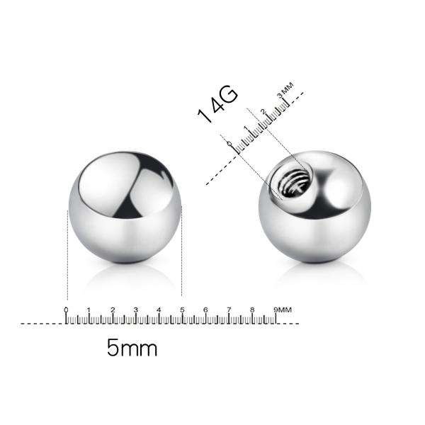 316L bolas de aço inoxidável furadas cirúrgicas, bola de aço com furo direto 3MM 4MM 5MM
