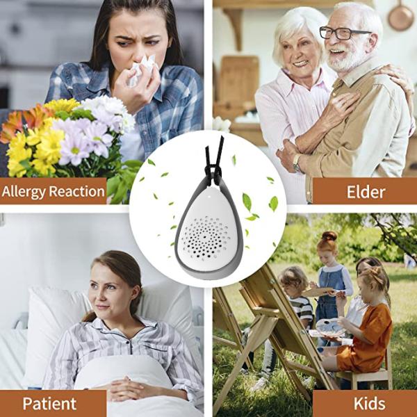 Compact 96*56*33mm Wearable Air Purifier with ABS Material and Rechargeable Battery for Travel