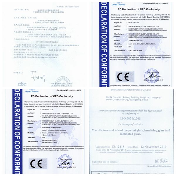 customized size thermal bending glass