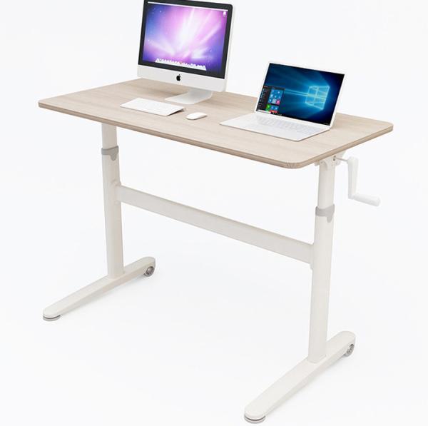 Home Office Custom Branco Manual de madeira Mesa de café de elevação com manivela de mão
