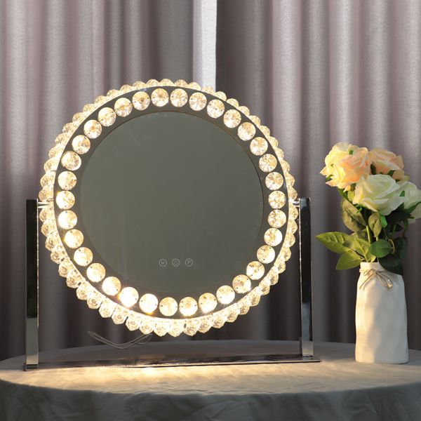 Dimmable Led Light round Crystal Dressing Makeup Mirror lamp(WH-MR-80)