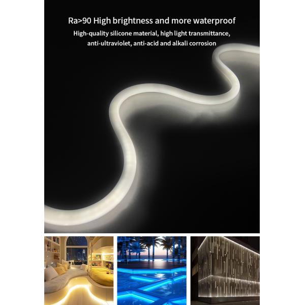 Luz de neón LED de silicona de 180 grados impermeable circular exterior flexible