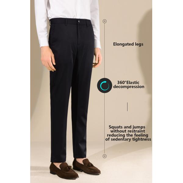 Anti-Shrink 50% Wool Slim Fit Suit Trousers for Man LCBZ Customized Office Pants