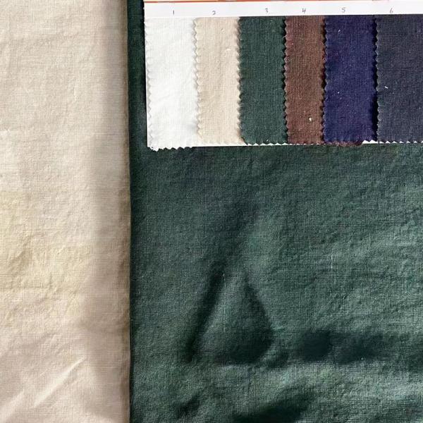 Мягкая Breathable Stonewashed равнина хлопко-бумажной ткани белья смеси рами покрасила