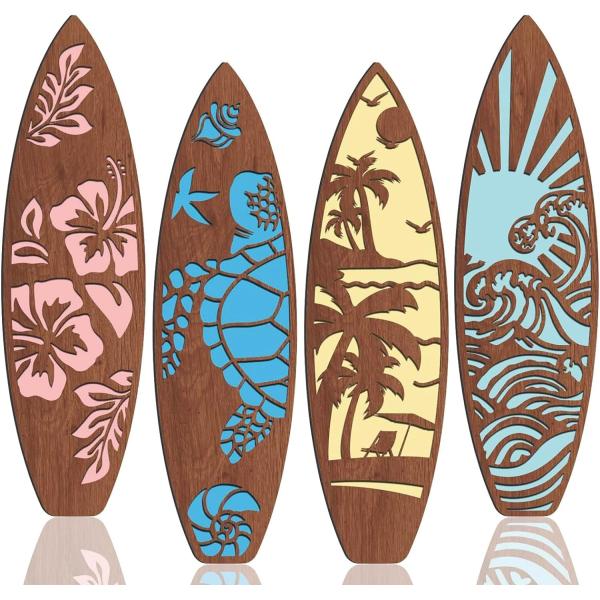 Storage Containers Decorative Surfboard Wall Decor for Summer Hawaiian Beach Getaway