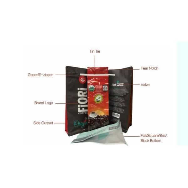 Lamination Material Customized Colorful Print Coffee Package Moisture Proof Plastic Coffe Beans