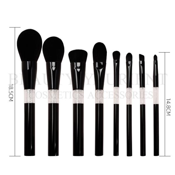 8pcs High End Makeup Brush Set 18.5cm Aluminum Tube Acrylic Handle