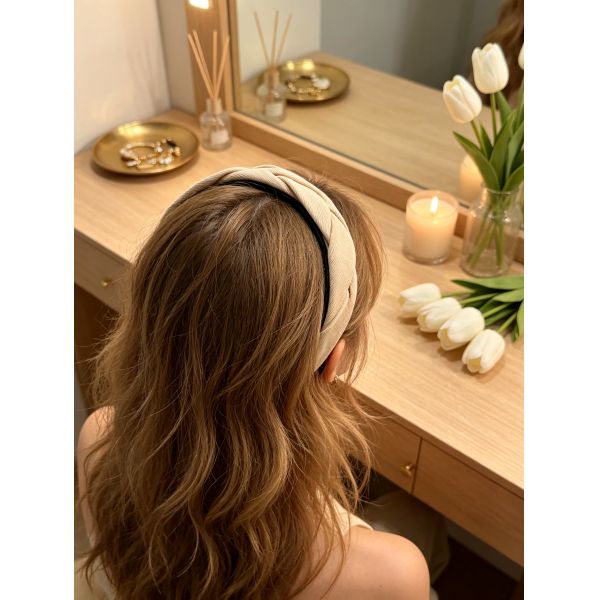 Richstar Twisted Fabric Headband for Women – Premium Polyester Fashion Hairband with Anti-Slip Design for All-Day Comfort