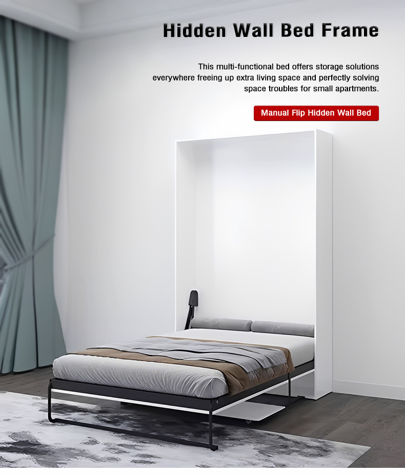 Hardware Accessories for Modern Furniture Desk Murphy Wall Bed Frame Space-saving Hidden Bed for Small Houses