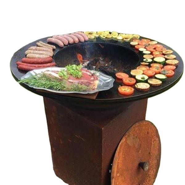 Fácil de limpar Grill de aço corten com captador de cinzas removível