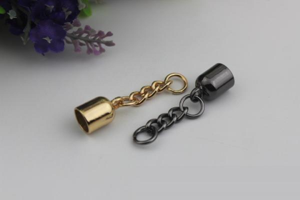 Customized Metal 9MM Mini Zinc Alloy Gold & Gunmetal Color Tassel Caps in Gold for bag