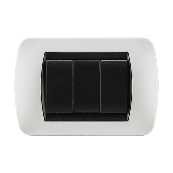 Custom 3 Gang Double Plate Light Switch , Triple Gang Light Switch Fireproof ABS