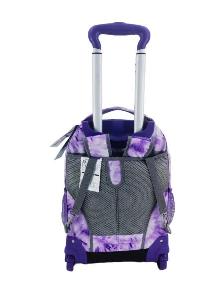 Mochila de viagem prática com fecho, mochila à prova de choque com rodas de carrinho
