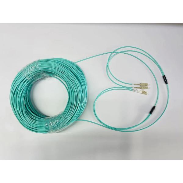 3.3MM Armored Fiber Optic Patch Cable DSC DLC 150M OM3 150 Aque