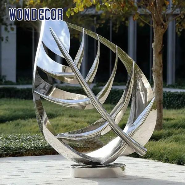 Hotel Jardim Decoração exterior Escultura de folhas de aço inoxidável