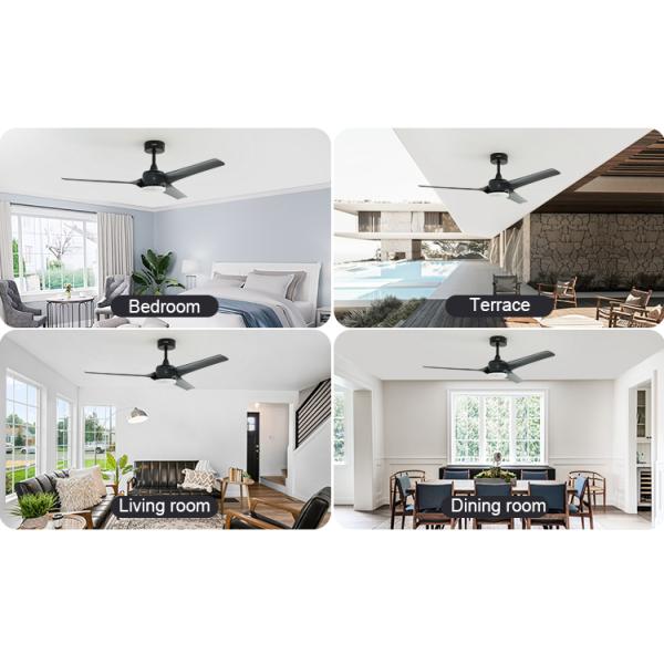 Ventilador de teto LED de alto fluxo de ar 220V Design simples com controle remoto e fonte de luz