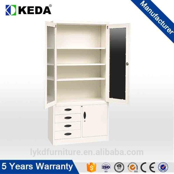 Glass Door 0.6mm 1850mm High Metal Filing Cupboard