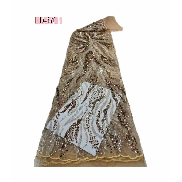 luxury Europe Wedding Party Dress Bridal Dress Fabric High Quality Beaded Austria Embroidery  French Tulle Lace with Sequins