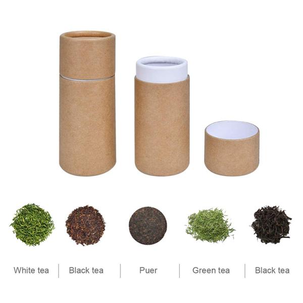 Перерабатываемая специальная коробка для упаковки чая с логотипом Kraft Paper Tube Gift Cylinder Tube Box