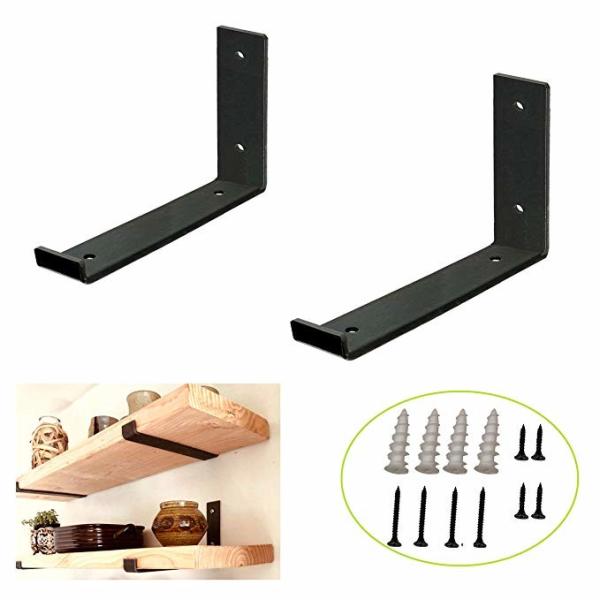 DIY Floating Shelf Black 12 inch J Shelf Bracket with Lip Hook Process Deep Drawing