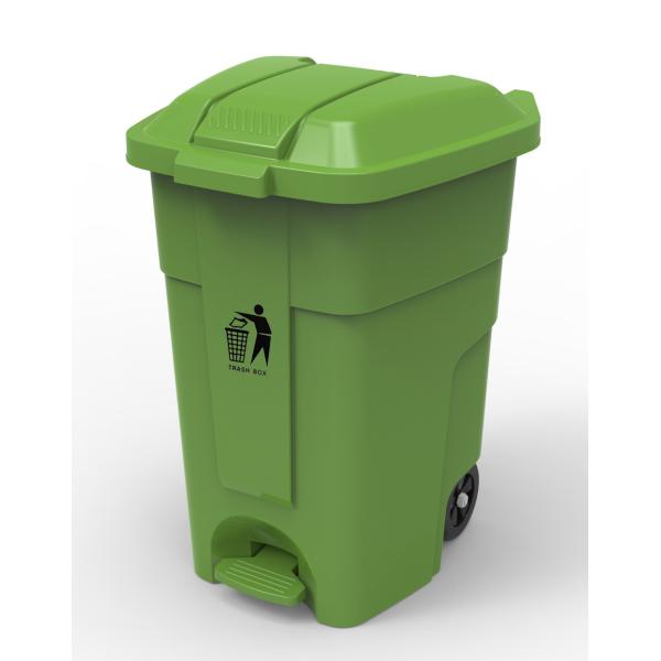 70 liter out door recycling plastic waste bin with foot pedal