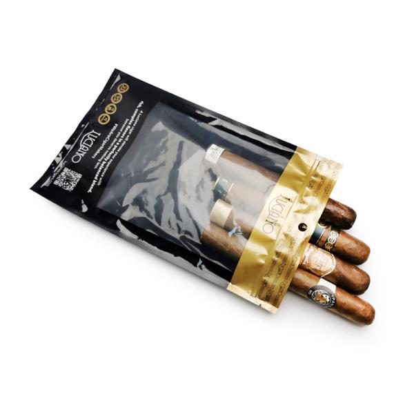 Resealable Cigar Humidor Bags with Moisturized System and Display Box for 90 Days Freshness