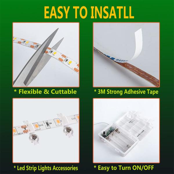 Hotel 5v 120leds 8mm 3000K Quente Branco Led Strip Luz com e Fluxo luminoso / m 2640 lm