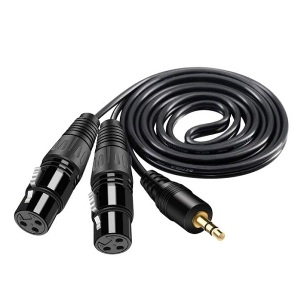 Low Noise 3.5mm Male To Dual XLR Female Cable