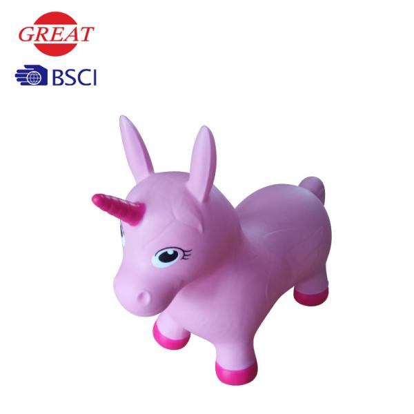 Pink Bouncy Unicorn Hopper , Inflatable Bouncy Animals For 3 Ages Kids