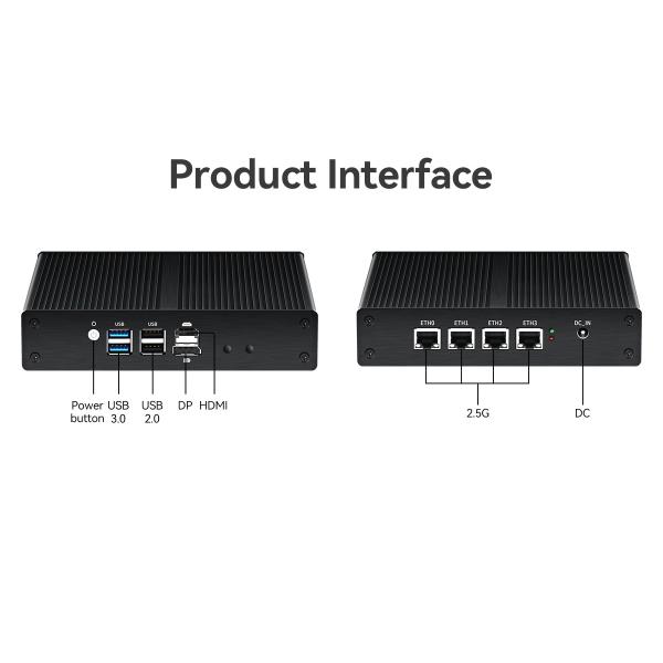 Intel Alder Lake N N100 Mini Firewall PC Четыре 2.5G Ethernet Мини Сетевой Сервер