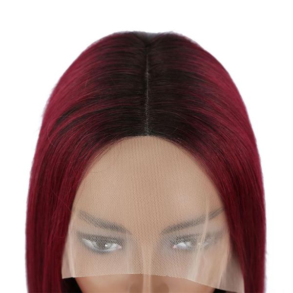 100% Human Hair Short Curly Bob Straight Pixie Lace Front Wig T-Part Brazilian Weaves