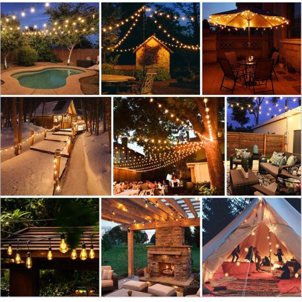 S14 Outdoor Waterproof Lamp String 15M 15 Head Festival Decoration Outdoor Waterproof Lamp String