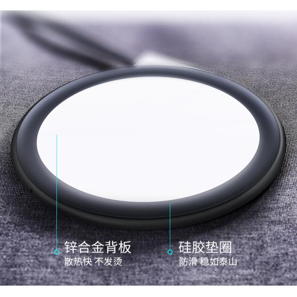 Smart Round Desktop Wireless Phone Charging Pad / Wireless Charger Qi Standard