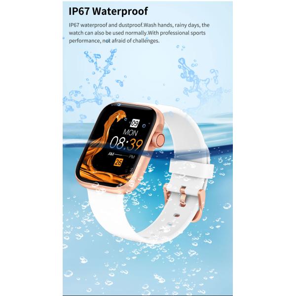 BLE 5,0 Bluetooth llaman el motor de la metralla de la pantalla de Smartwatch el 1.69in TFT Hd