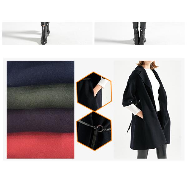 Half Sleeves Women Woolen Dress Coat Wool Jackets For Autumn Winter