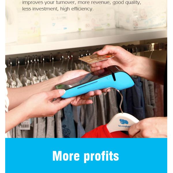 P3 WLAN2.4G Android EMV POS Terminal Portable PBOC All In One Capacitive Touch Screen 5G