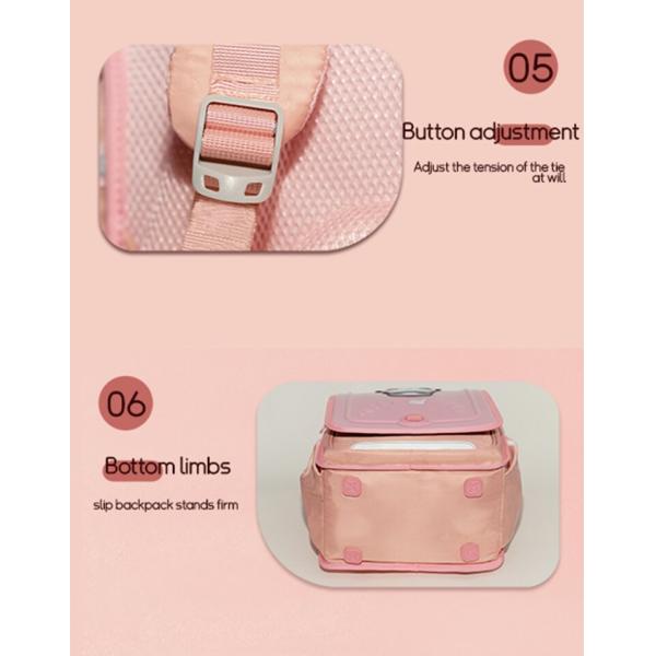 Pink Blue School Kids Backpack Zipper Pouch Waterproof Childrens Schoolbag