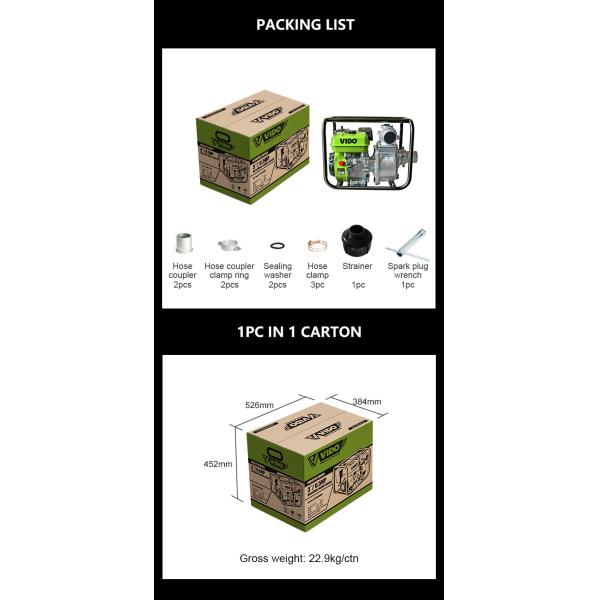 80x80mm 28m 196cc 3 inch Gasoline engine petrol motor gas powered operated driven Water Pump