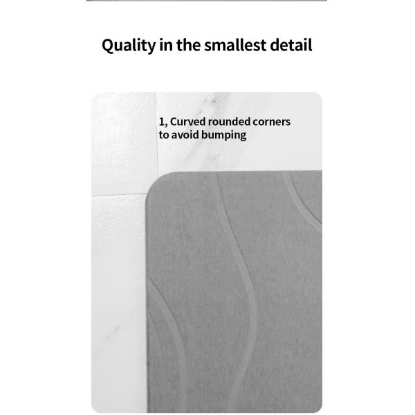Non Anti Slip Quick Drying Diatomaceous Earth Stone Bath Mat Custom Size 60*39cm