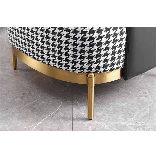 Simple Modern Small Apartment Living Room Light Luxury Houndstooth Fabric Sofa Single Hotel Negotiation Chair Leisure Lazy Sofa