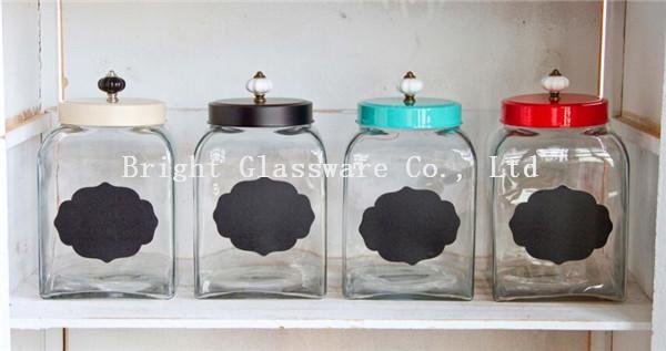 wholesale cookie jar, glass storage jar with lid, glass container