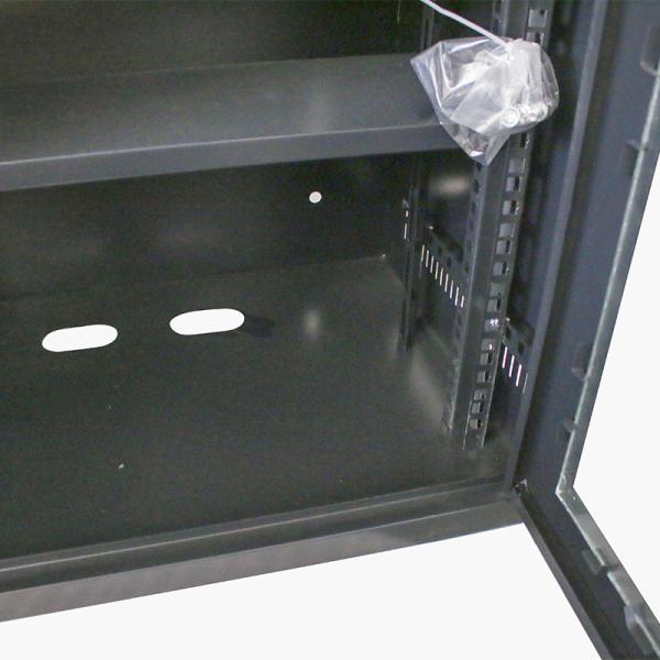 Glass Door Cabinet Black Wall Network Cabinet with Removable Side Panel
