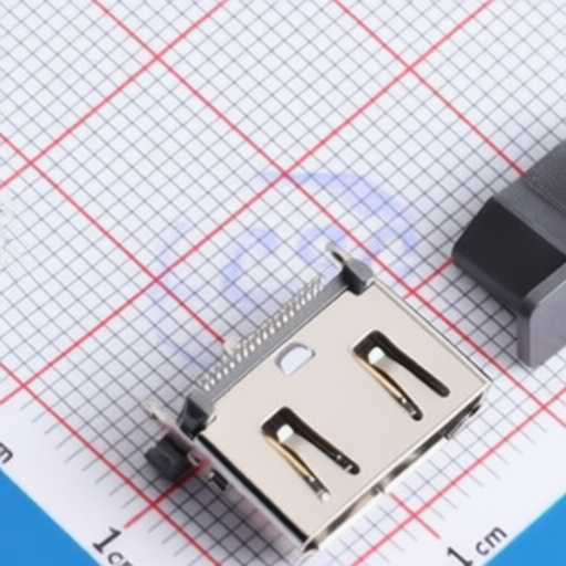 Vertical HDMI A Type Connector HH HDMI AF002 with Gold Finished Contacts and